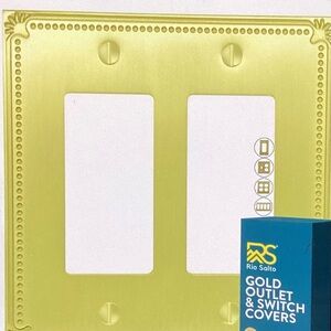 Rio Salto Gold Outlet & Switch Covers 2-Pack New